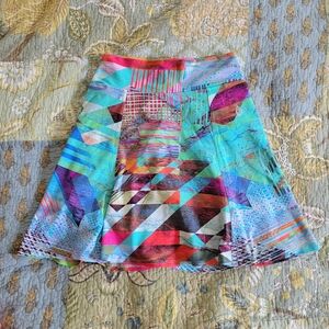 Dona Jo | Multicolor Abstract Print Tennis Skort